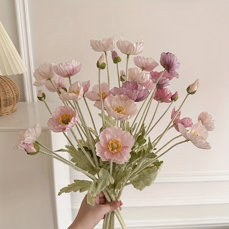 Charming Pink Iceland Poppy Artificial Flower Bouquet